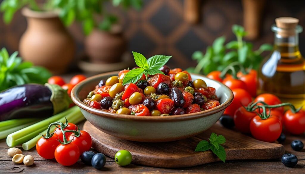 découvrez la recette traditionnelle facile de la caponata sicilienne, transmise par ma grand-mère, pour savourer un délicieux plat authentique de la cuisine italienne.