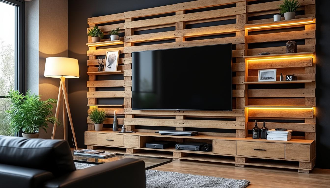 Habiller un mur avec palette pour support TV : guide pratique