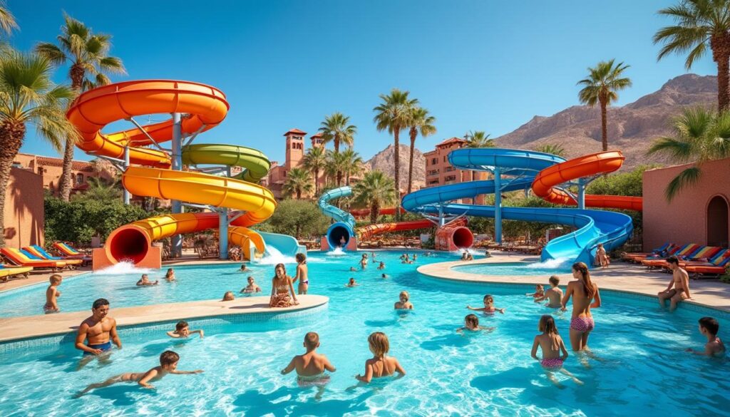découvrez le parc aquatique de marrakech avec ses toboggans, piscines rafraîchissantes et activités parfaites pour des loisirs en famille inoubliables.
