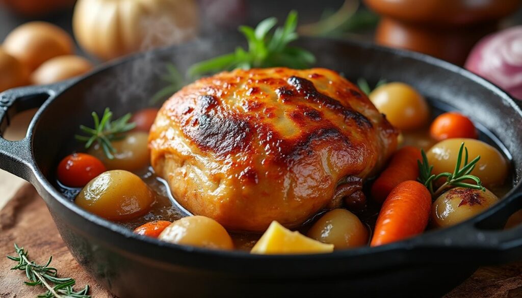 découvrez une recette simple et rapide pour une cuisse de dinde moelleuse en cocotte, parfaite pour un repas savoureux et réconfortant.