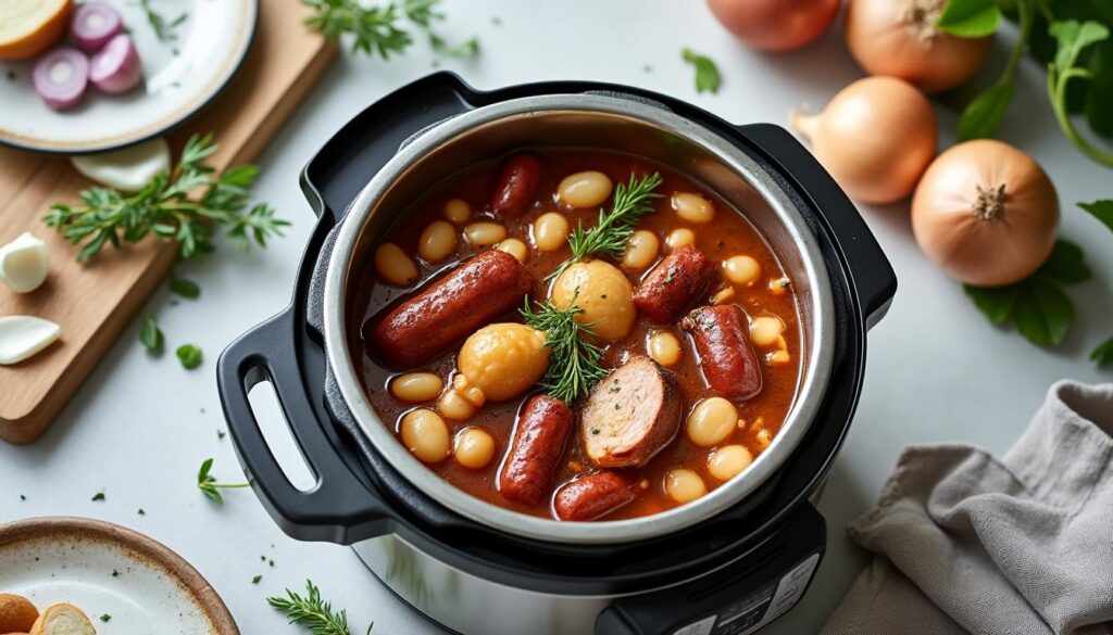 découvrez notre recette maison inratable de cassoulet au cookeo, rapide et facile à préparer pour un repas savoureux et convivial.
