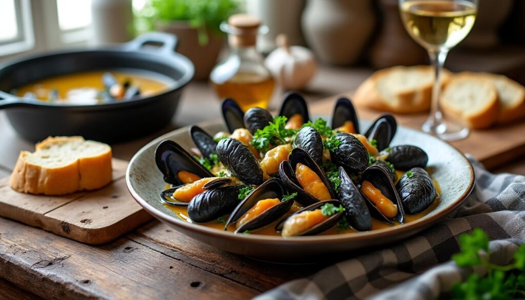 découvrez notre recette traditionnelle facile des moules marinières façon grand-mère, un plat savoureux et authentique à préparer en un rien de temps.