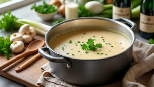 découvrez la recette facile et rapide de la soupe champenoise pour 30 personnes, idéale pour régaler vos invités avec un plat savoureux et convivial.