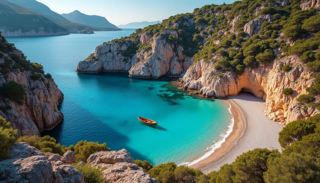 découvrez cala di fica en corse, une plage sauvage accessible uniquement par la mer, offrant un cadre naturel préservé et une expérience unique loin de la foule.