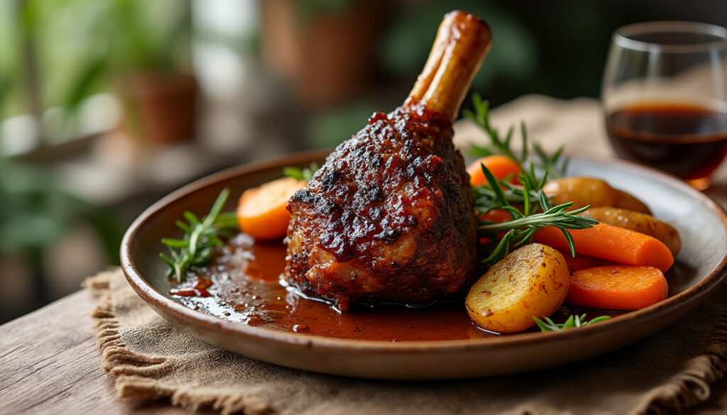 découvrez une recette facile de souris d’agneau au four à cuisson lente : une viande fondante, parfumée et délicieusement dorée.